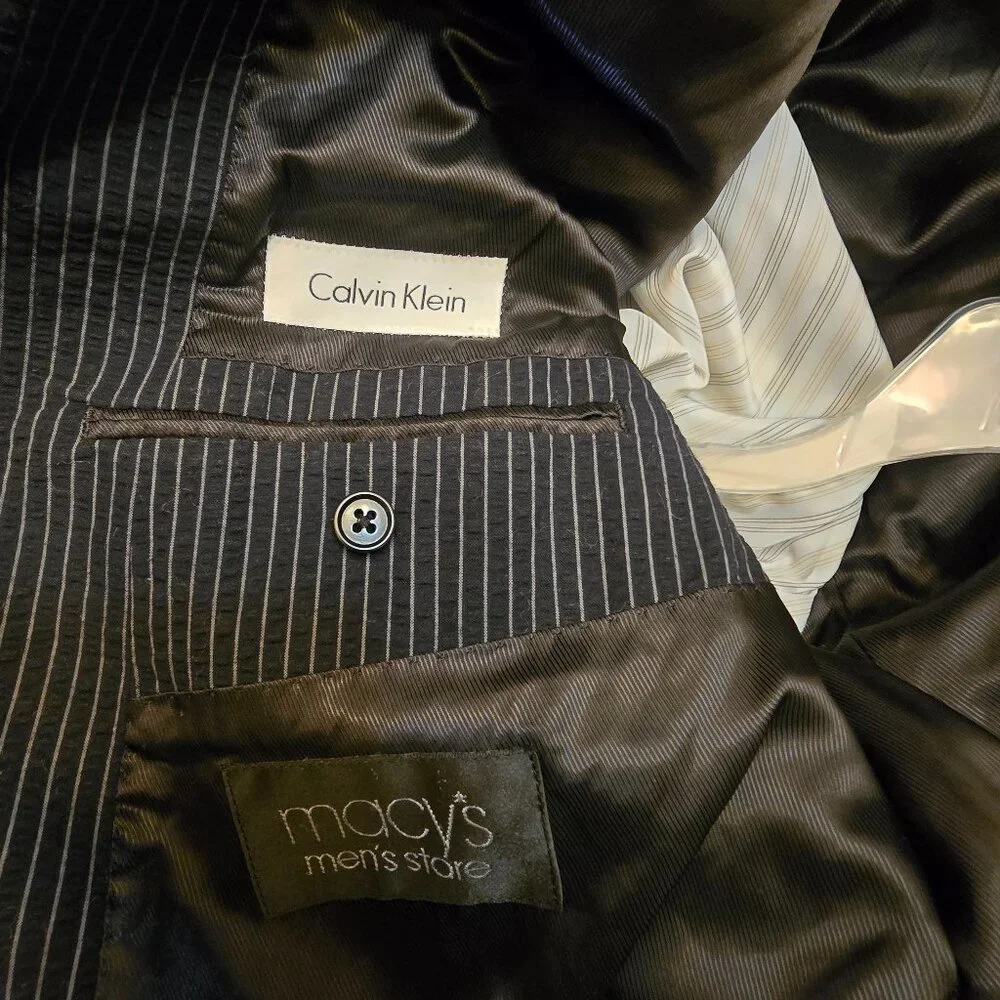 CALVIN KLEIN Pin Stripe Casual Blazer Jacket sz 48L